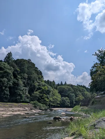 清流と緑、広がる空