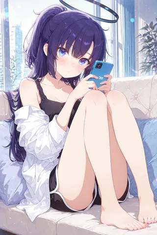 スマホに夢中な天使様
