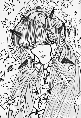 角と黒い涙の少女