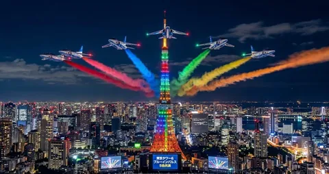 夜空を編むカラースモーク