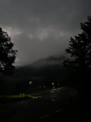 霧深き夜の道