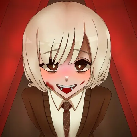 血まみれ？ ヴァンパイア風のキュートな笑顔