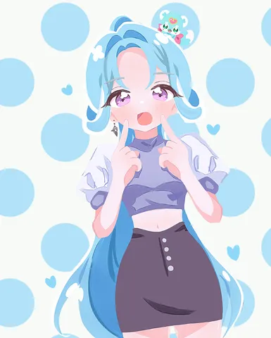 水色ヘアーのキュートな魔法少女