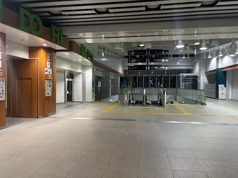 夜の地下通路へ続く道