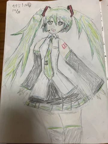 教室の風を纏うミク