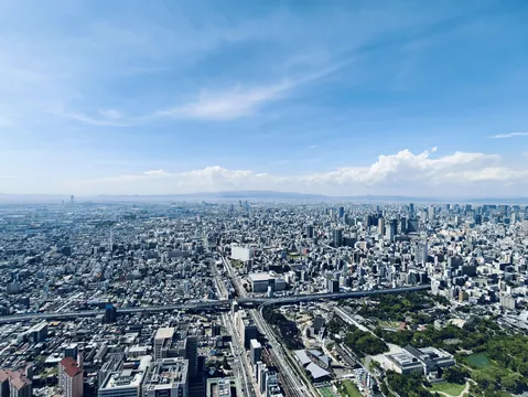 どこまで続く？青空と広がる街並み