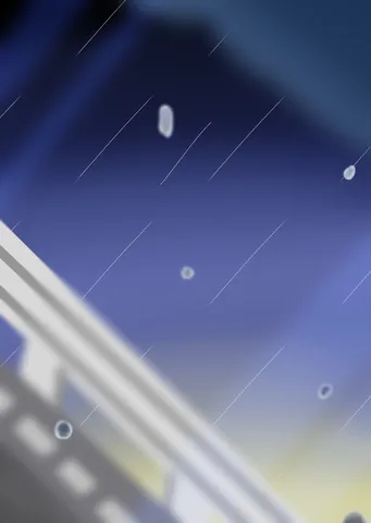 雨粒と夜景の幻想的な光景