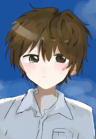 青空の下、少年の視線