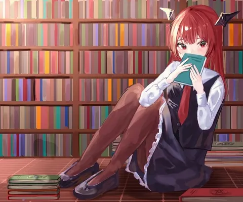 書架に座る読書のひととき