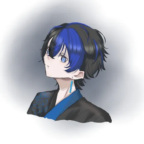 モノクロームに青が際立つ。