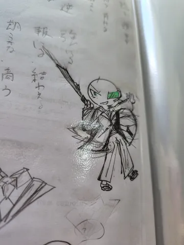 躍動する戦士のスケッチ
