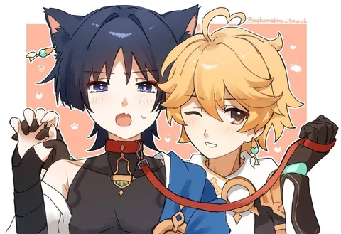 猫耳少年とリード