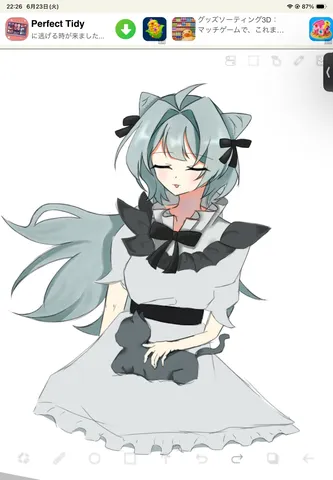 猫耳少女と黒猫の静かな時間