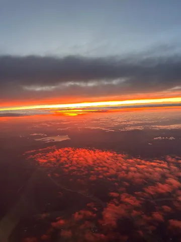 燃える雲、空の絵画