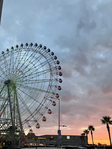 夕焼け空を彩る観覧車