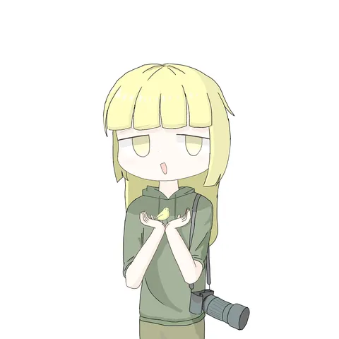 緑の静かな手の中の小鳥