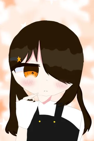 橙色の瞳と星の髪留め