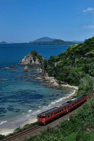 絶景の海岸線を走る列車