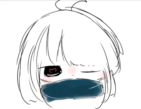 マスク越しのハートアイ