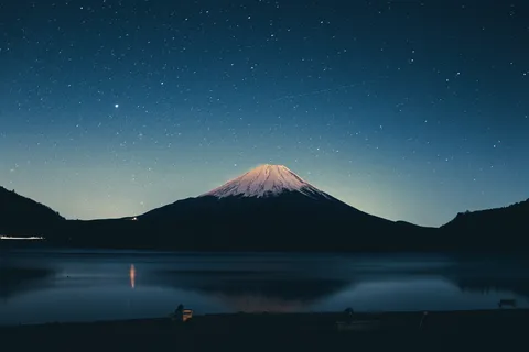 星降る夜の湖面鏡