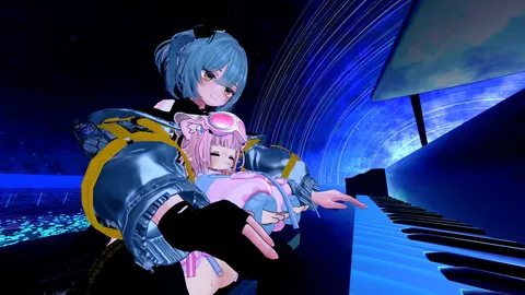 星空の下、ピアノ連弾
