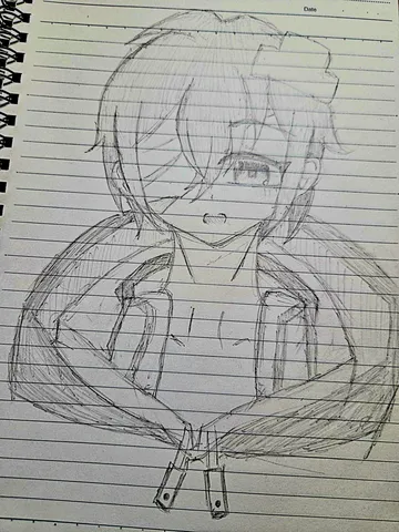 ノートに描かれたクールな鉛筆画