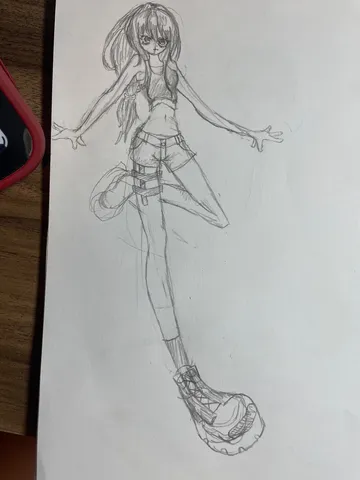 躍動感あふれる少女のスケッチ