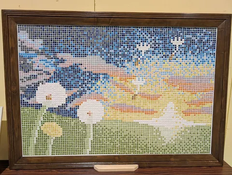 デジタルアートのようなモザイク画