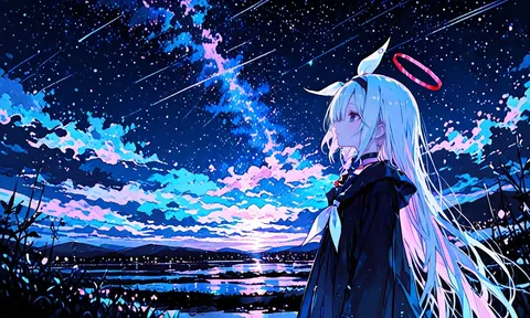蒼と紅が彩る星夜