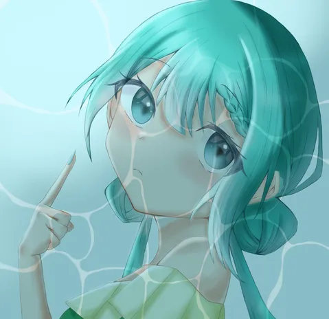 水面の下の幻想的な視線