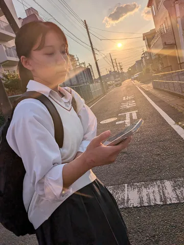 夕陽きらめく帰り道