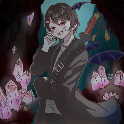 クリスタル洞窟と蝙蝠耳の少年