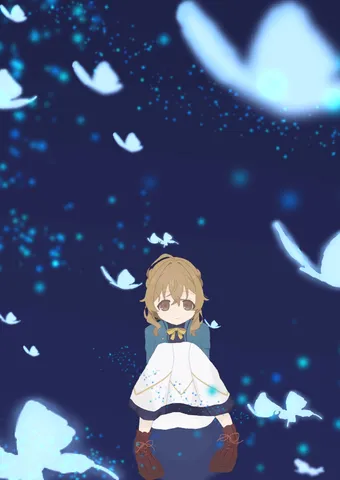 幻想的な蝶と少女