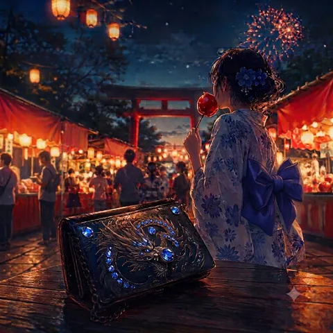 青い花の浴衣のノーブルな君は...