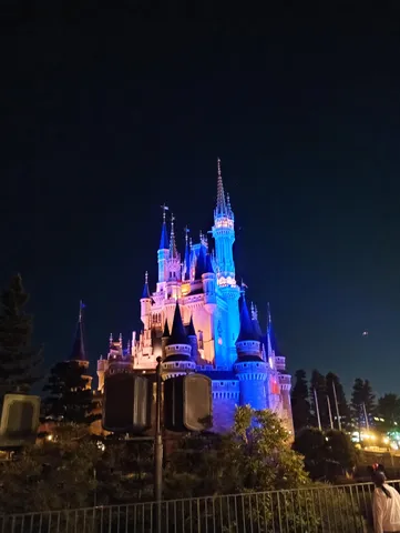 夜空に輝く魔法の城