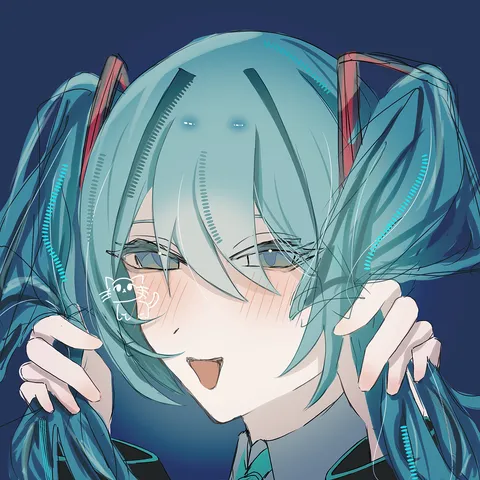 青髪が魅せる微笑み