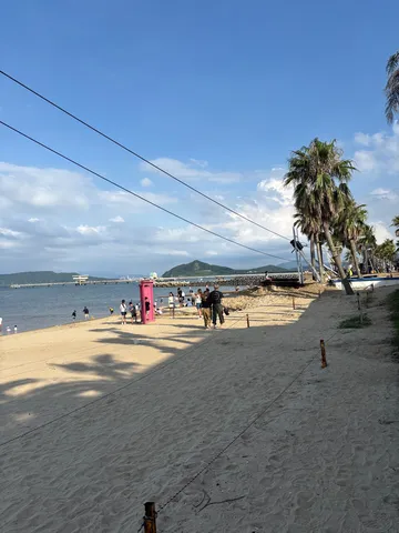 光と影が織りなす海辺の午後