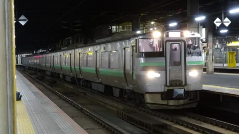 静かに待つ銀の車両