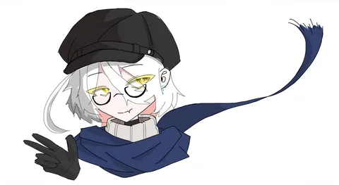 ベレー帽とマフラーのクールな装い