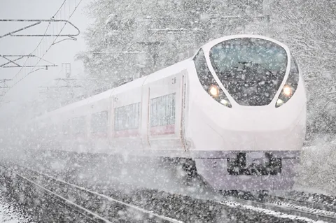 吹雪を駆ける常磐特急