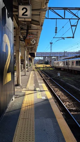 プラットフォームに佇む電車の日常