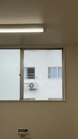 静かな雨の日の窓越しの風景