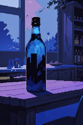 都会の夜景を映すブルーボトル