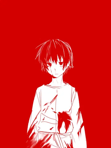 赤い静寂に沈む影