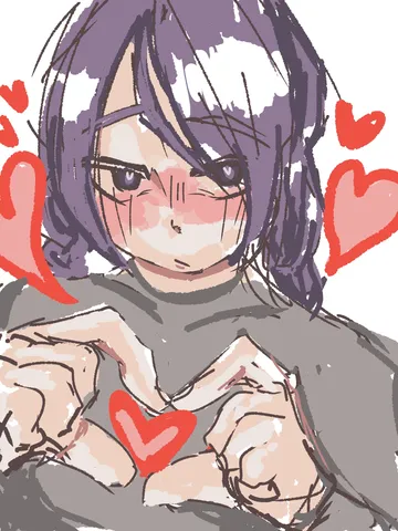 ハートで愛を伝えるイラスト
