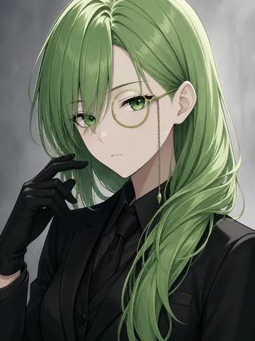 緑髪の静謐な佇まい