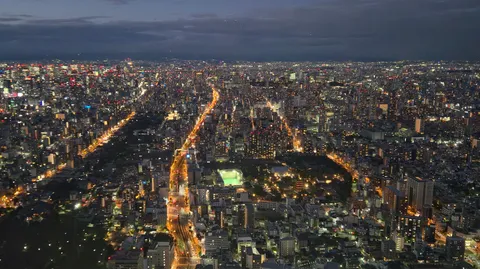 煌めく都市の夜景