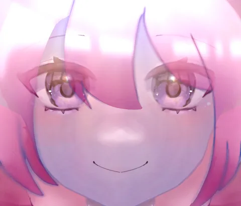 ピンクの髪の毛と大きな瞳