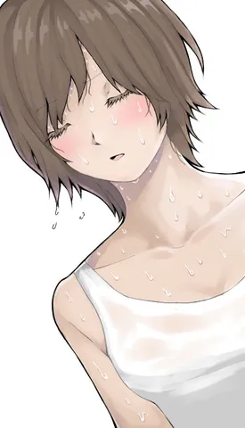 汗だく！そのまま動けない…！