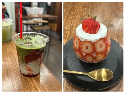 爽やか抹茶といちごの誘惑